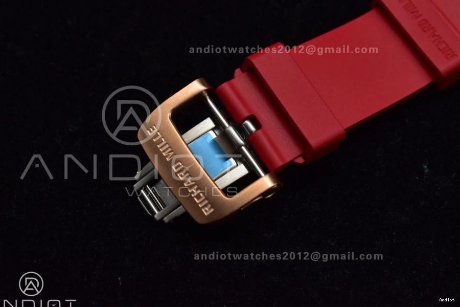 Best NTPT Rubber on Dial A7750 Chrono Edition Crystal V2 RM011 Strap Lotus KVF Red 1:1 1130